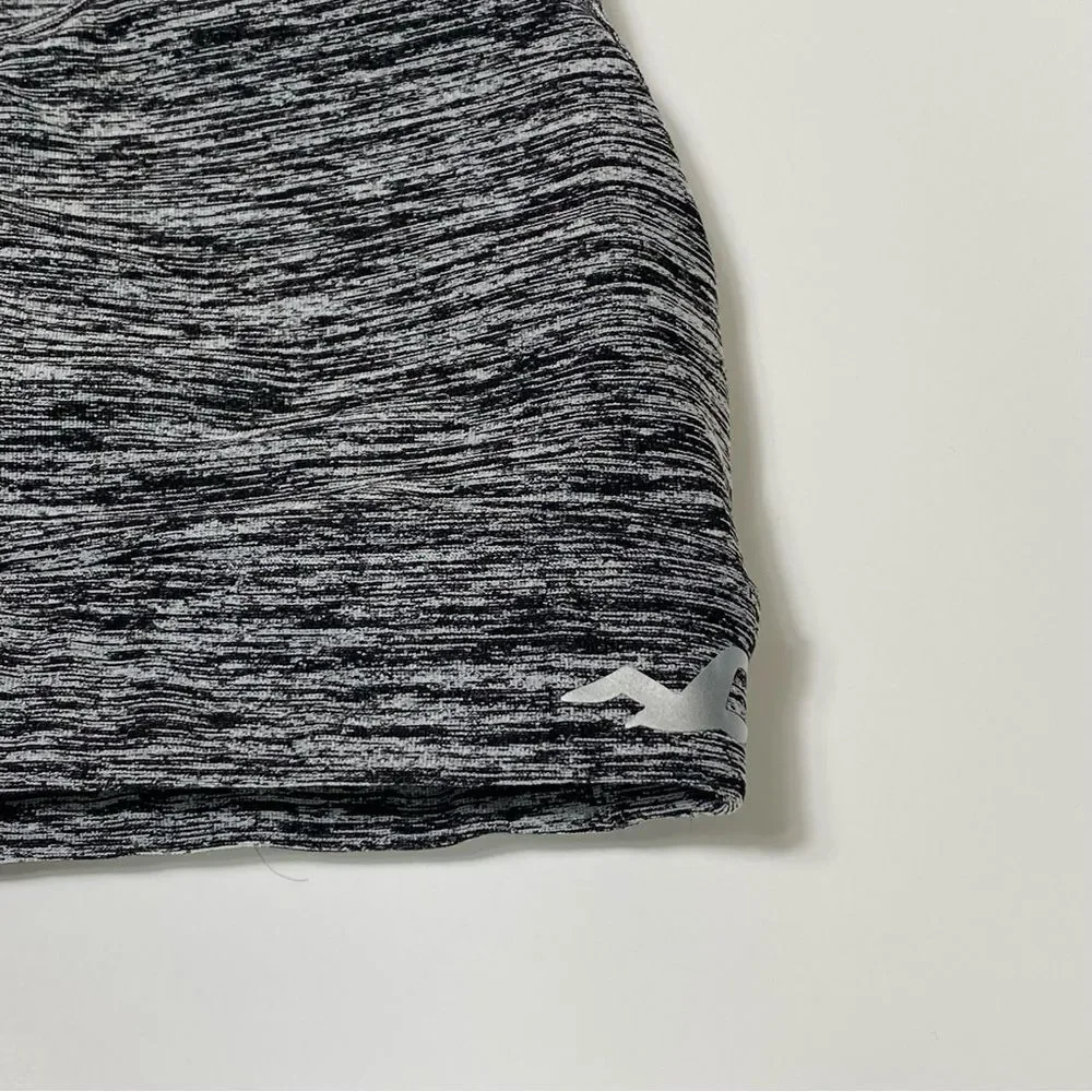 Holister Open Back Chriscross Black & Gray Spacedye Spots Bra Women's Size M